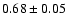 $0.68\pm0.05$