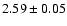 $ 2.59\pm0.05$