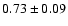 $0.73\pm0.09$