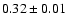 $0.32\pm0.01$