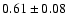 $0.61\pm0.08$