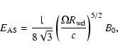 \begin{displaymath}
E_{\rm AS} = \frac{1}{8\sqrt{3}} \left(\frac{\Omega R_{\rm
wd}}{c}\right)^{5/2} B_0,
\end{displaymath}