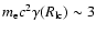 $m_{\rm e}c^2 \gamma (R_{\rm
lc}) \sim 3$