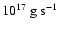 $10^{17}~{\rm g~s^{-1}}$