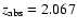 $z{_{\rm abs}} = 2.067$