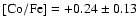 $\rm [Co/Fe] = +0.24\pm 0.13$