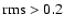 $\rm rms >0.2$