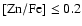 $\rm [Zn/Fe] \leq 0.2$