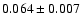 $0.064\pm 0.007$