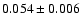 $0.054\pm 0.006$