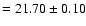 $=21.70\pm 0.10$