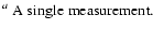 $\textstyle \parbox{6cm}{
$^{{a}}$\space A single measurement.}$