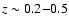 $z\sim0.2{-}0.5$
