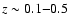 $z\sim 0.1{-}0.5$