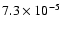 $7.3\times 10^{-5}$