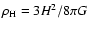 $\rho_{\rm H}=3H^2/8\pi G$
