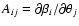 $A_{ij}=\partial \beta_i/\partial \theta_j$