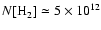 $N[{\rm H}_2^{}] \simeq 5 \times 10^{12}$
