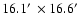 $16.1\hbox{$^\prime$ }\times 16.6\hbox{$^\prime$ }$