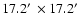 $17.2\hbox{$^\prime$ }\times
17.2\hbox{$^\prime$ }$