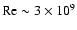 ${\rm Re} \sim 3 \times 10^{9}$