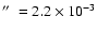 $\hbox{$^{\prime\prime}$ }=
2.2\times 10^{-3}$