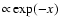 ${\propto}\exp(-x)$