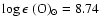 $\log{\epsilon}~({\rm O})_{\odot} = 8.74$