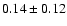 $ 0.14\pm0.12$
