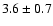 $ 3.6\pm0.7 $