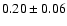 $ 0.20\pm0.06 $