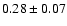 $ 0.28\pm0.07 $