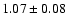 $ 1.07\pm0.08 $