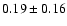 $ 0.19\pm0.16$