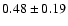 $ 0.48\pm0.19$
