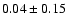 $ 0.04\pm0.15$