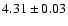 $ 4.31\pm0.03 $