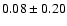 $ 0.08\pm0.20$