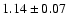 $ 1.14\pm0.07 $