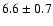 $ 6.6\pm0.7 $