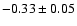 $ -0.33\pm0.05$