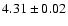 $ 4.31\pm0.02 $