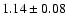$ 1.14\pm0.08 $