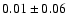 $ 0.01\pm0.06$