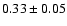 $ 0.33\pm0.05$