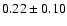 $ 0.22\pm0.10$