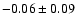 $ -0.06\pm0.09$