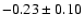 $ -0.23\pm0.10$