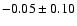 $-0.05\pm0.10$