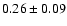 $ 0.26\pm0.09$